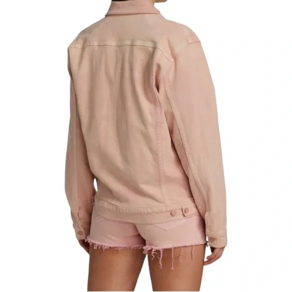 MOTHER SUPERIOR The Drifted Off Denim Jean Jacket Pink Oversize Size Medium - Picture 3 of 9